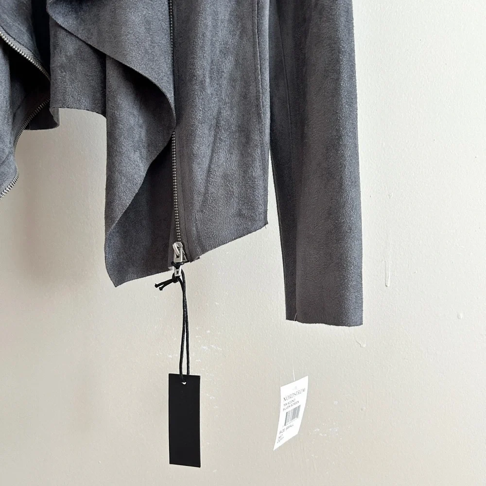 • BLANKNYC • Drape Front Faux Suede Jacket